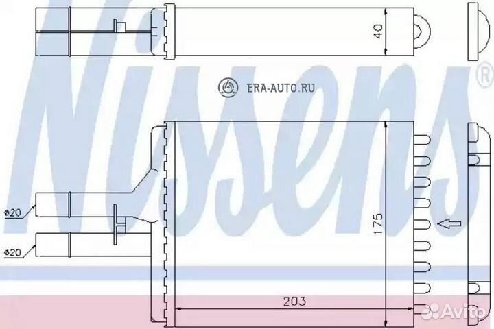Nissens 72656 NS72656 радиатор печки без AC\ Opel
