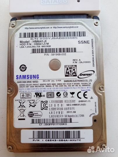 Жёсткий диск для ноутбука 640 Гб Samsung