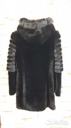 Шуба мутон и норка