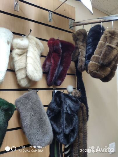 Варежки из меха норки