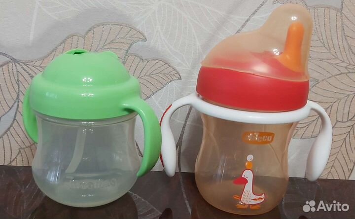 Поильники детские Pigeon и Chicco Training Cup