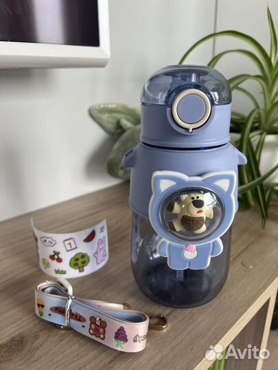 Бутылка спортивная питьевая с трубочкой для воды