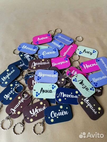 Деревянный брелок на ключи