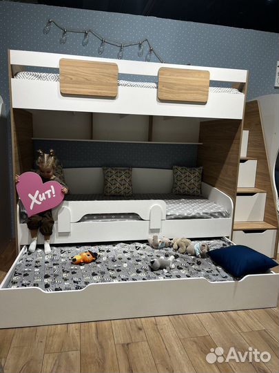 Двухъярусная кровать чердак 90х190 новая