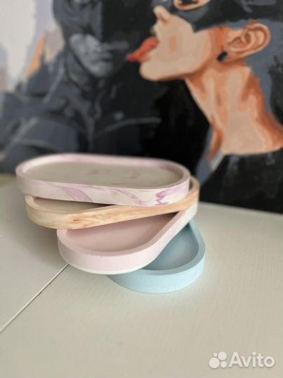 Поднос подставка ваза из гипса