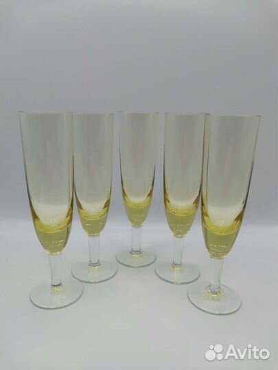 Фужеры рюмочки Жёлтое стекло 5 шт СССР (Ч)