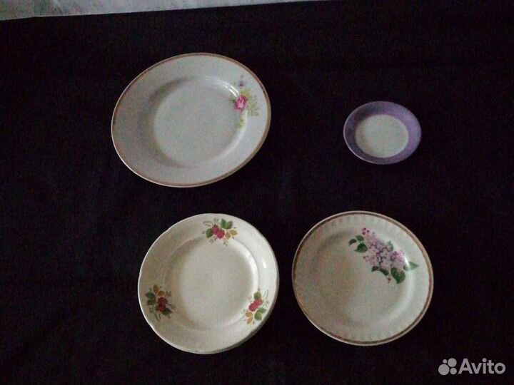 Блюдца и тарелки СССР. Бокалы стекло