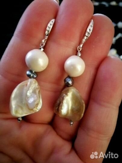 Комплект с натуральным жемчугом