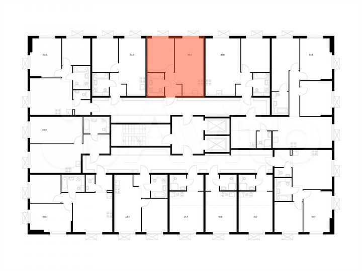 1-к. квартира, 36,2 м², 6/9 эт.