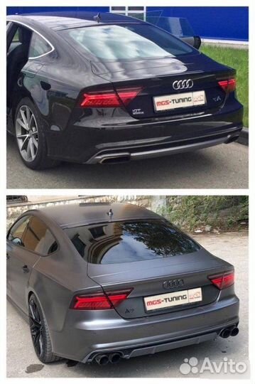 Диффузор на Audi A7 в стиле S7 + Akrapovic