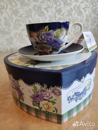 Чайная пара фарфор новая
