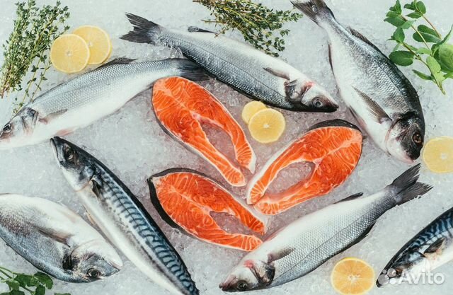 Свежемороженая рыба в ассортименте