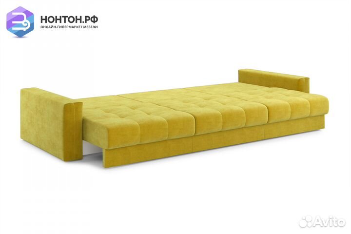 Диван тик-так Монарх 3-х местный горчичный