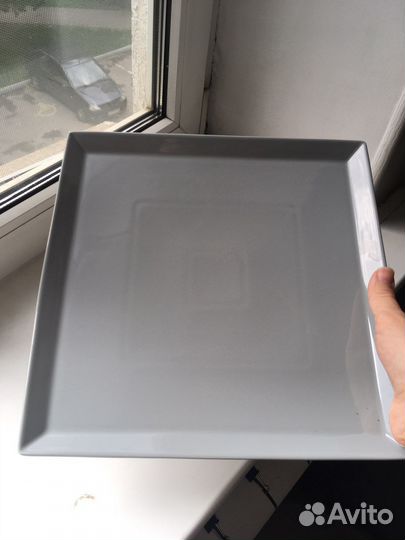 Тарелка менажница керамическая серая