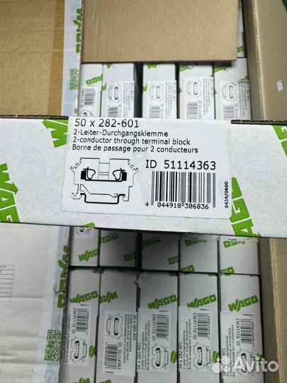 2-пров. проходная клемма wago, 0,2 - 6 мм2