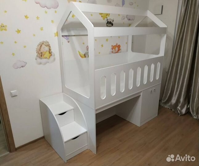 Детская кровать чердак домик