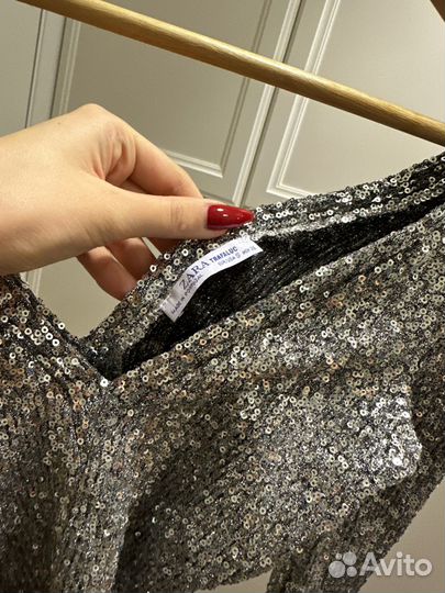 Блестящая кофта топ zara S