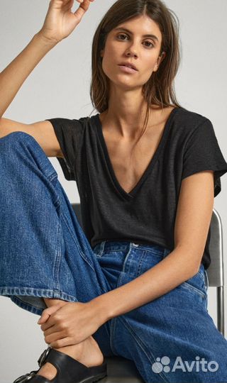 Новая льняная футболка HM Premium