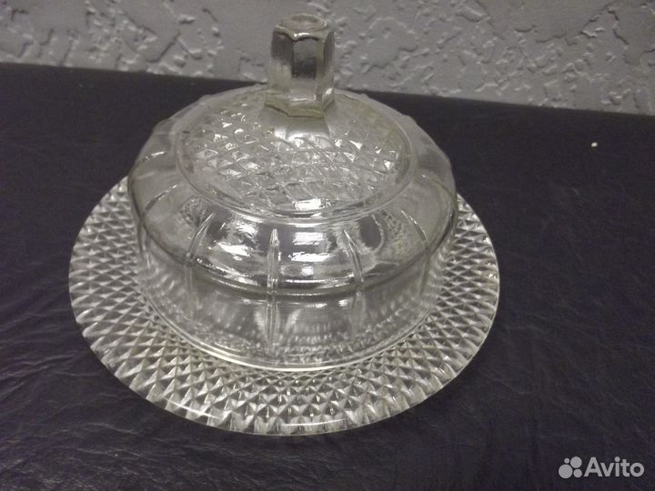 Масленка стекло СССР 60-х годов