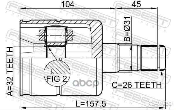 ШРУС внутренний перед лев audi A3/A3 sportback