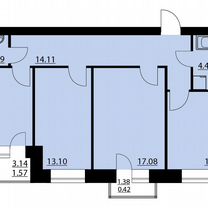 3-к. квартира, 75 м², 2/10 эт.