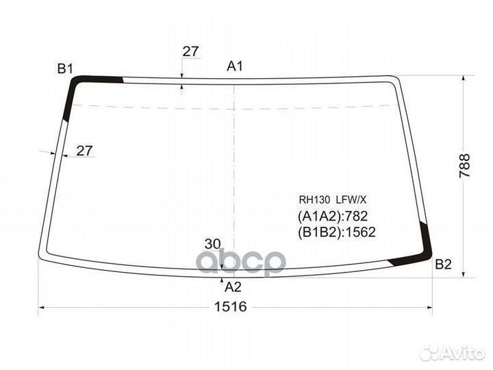 Стекло лобовое (для версии в клей) toyota hiace
