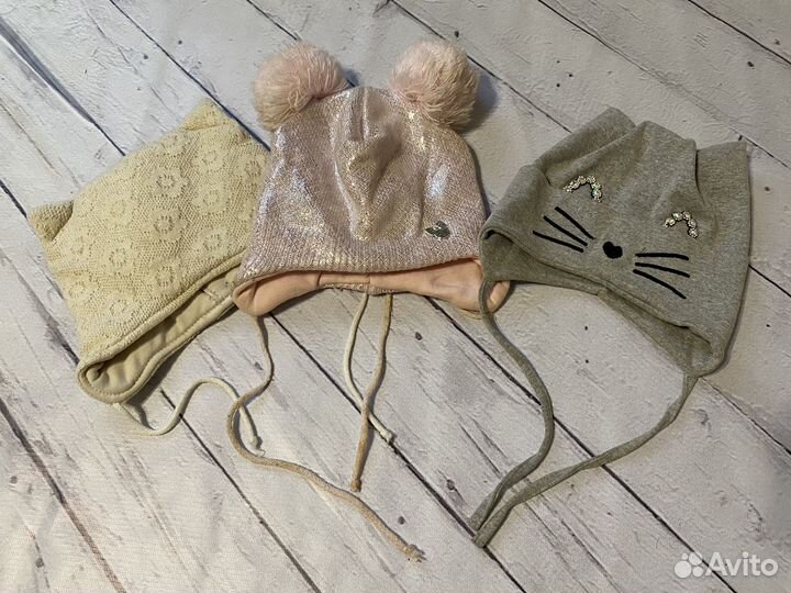 Шапки на девочку осень-зима 46-48