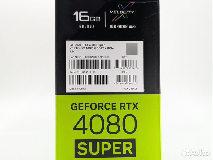 PNY geforce rtx 4080 super verto oc 16gb gddr6x pc