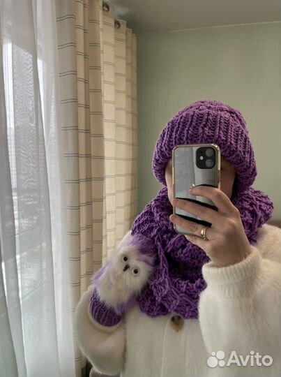 Шапка хомут звероварежки