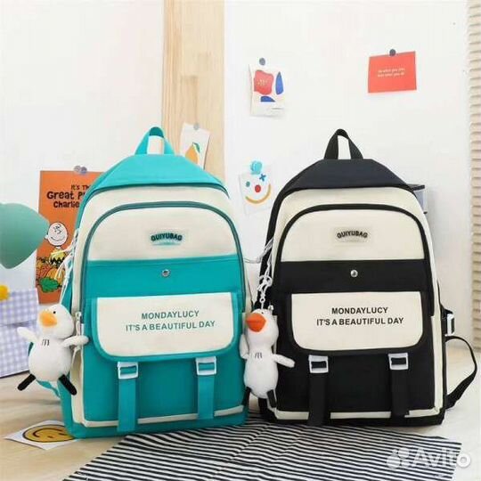 Рюкзак(ранец) школьный. Набор 5в1