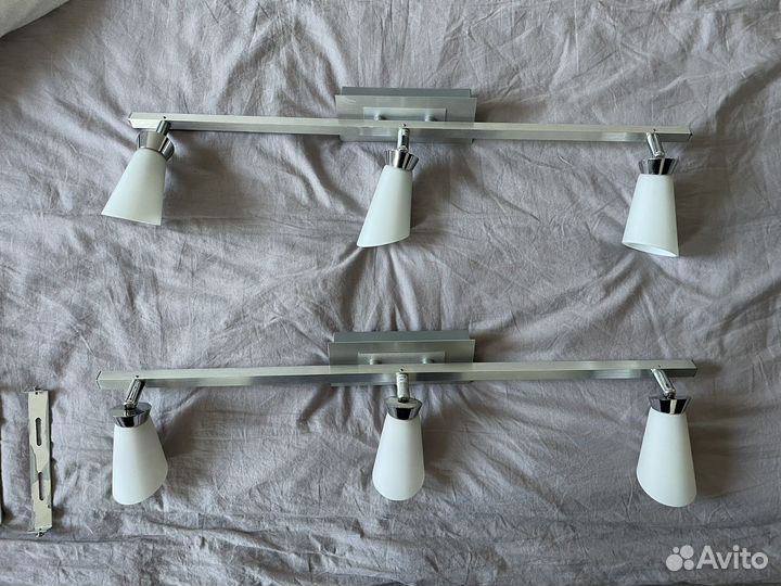 Светильники настенные встроенные большие 2шт