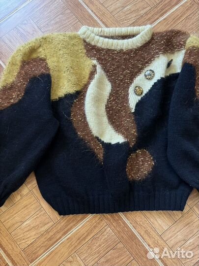 Кофта ручная работа хлопок шерсть (мохер)