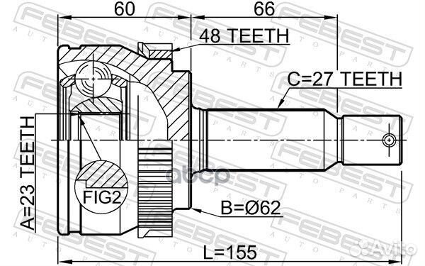 ШРУС внешний перед 1210TUC20A48 Febest