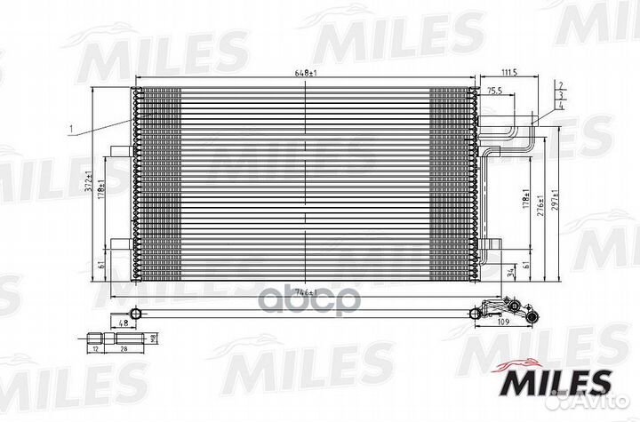 Радиатор кондиционера (паяный) ford focus II/C
