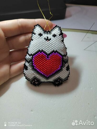 Елочные игрушки ручной работы из бисера