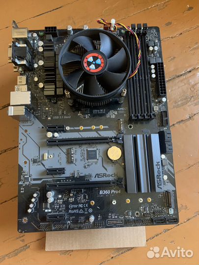 Материнская плата ASRock B360 pro4 + i3 8350k