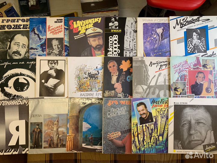 Пластинки Мелодия: барды, шансон. 81 шт. EX/NM