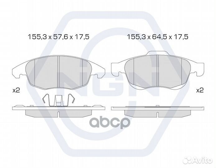Колодки тормозные дисковые керамические перед