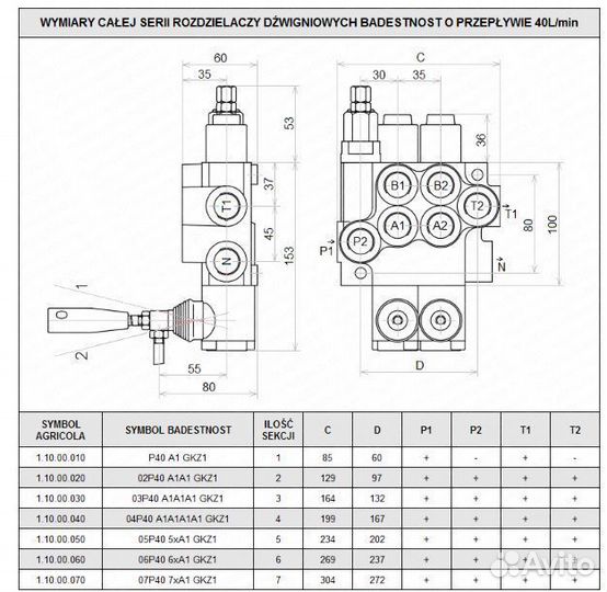 40L 3-секционный гидравлический коллектор