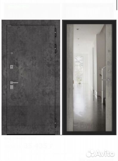 Дверь входная металлическая с зеркалом