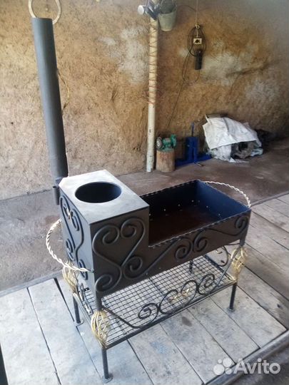 Мангал с крышей, холодная ковка