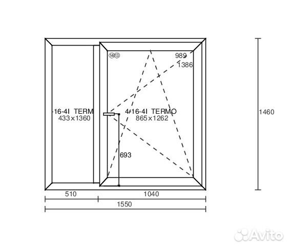 Окно пвх 1550*1460 под заказ