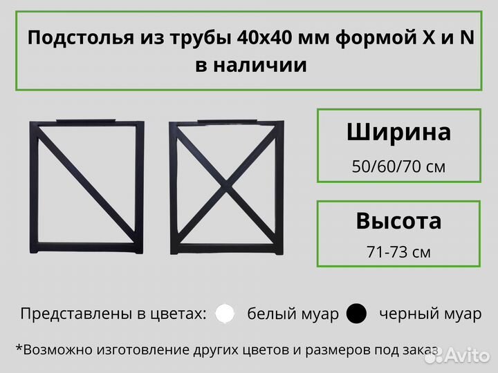 Опоры для стола в стиле лофт