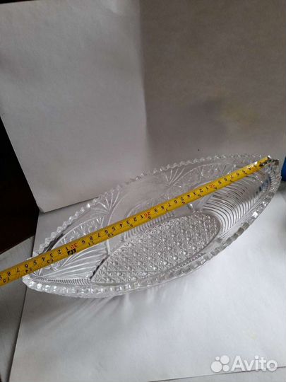 Хрустальная ваза, ладья/фруктовница