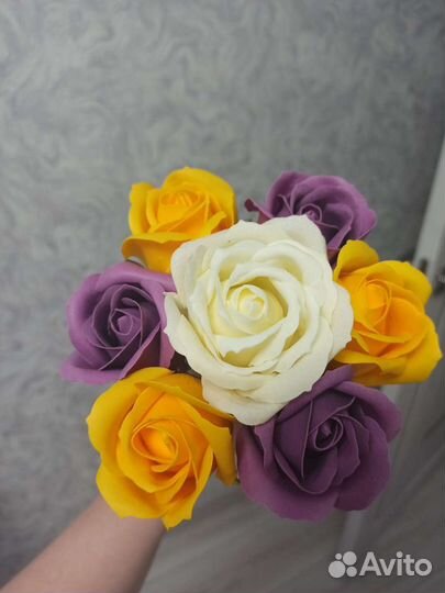 Букет из мыльных роз
