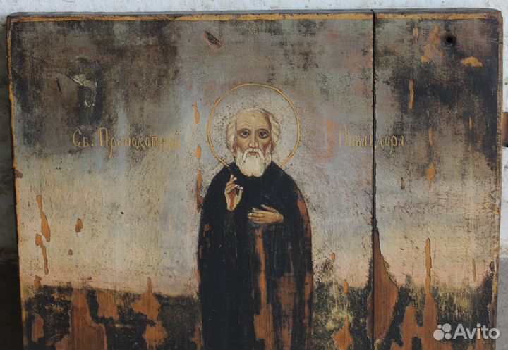 Икона преподобный Никандр Псковский