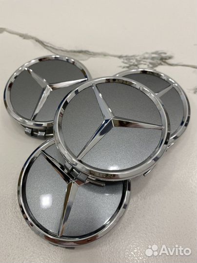 Колпачки Заглушки диска цвет графит mercedes 75 мм