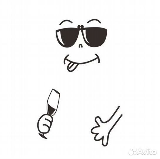 Наклейка на холодильник счастливое лицо