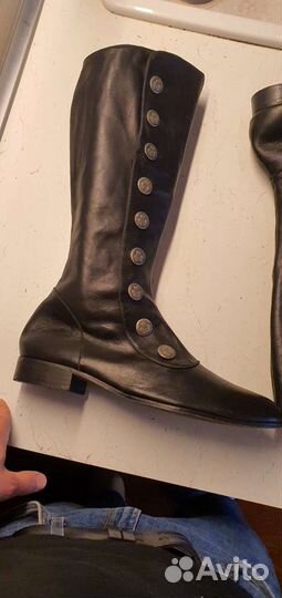 Сапоги мужские кожаные 49 размер (32,5 см по стел