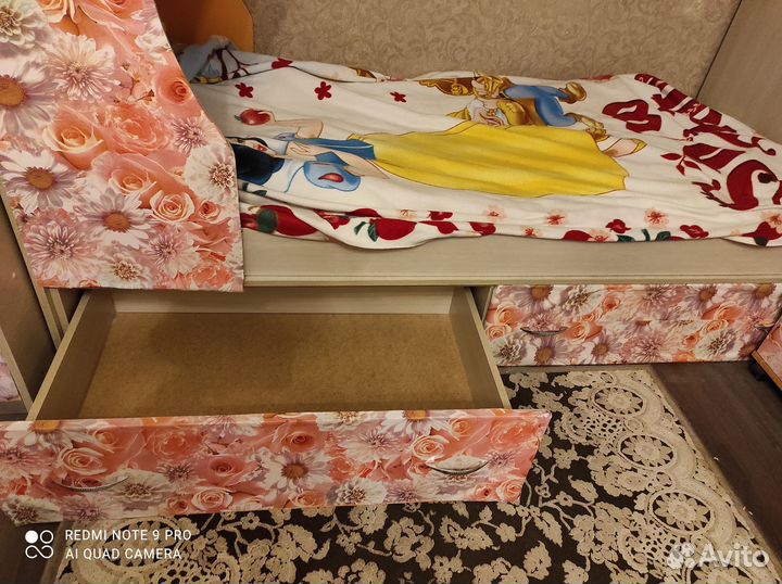 Детская двухьярусная кровать с матрасом бу